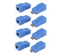 Janasiba Lot de 4 rallonges vers RJ45 LAN, émetteur, récepteur, Tx Rx, Cat5E, Cat6, câble Ethernet V1.4, 30 m, 4 K, HD, TV