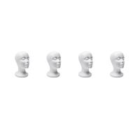 Janasiba Lot de 4 têtes de mannequin de vitrine en mousse - Lunettes de soleil - Support pour chapeau - Support pour casque - Mannequin de vitrine - Support pour écran