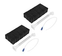 Janasiba Lot de 40 filtres de sol en plastique noir pour aquarium + conduite d'air + tuyau