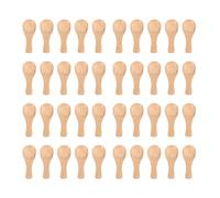 Janasiba Lot de 40 petites cuillères en bois, parfaites pour les petits pots de confiture, épices, épices, sucre, miel, café, thé, moutarde, glace, lait en poudre
