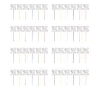 Janasiba Lot de 48 moulins à vent vides en papier pour bricoler, pour colorier vos propres moulins à vent pour les activités d'été avec les enfants