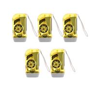 Janasiba Lot de 5 torches à 3 LED à dynamo Wind Up - Avec manivelle - Batterie