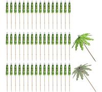 Janasiba Lot de 50 parapluies en coco, cure-dents tropicaux pour cupcakes