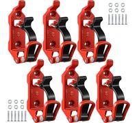 Janasiba Lot de 6 supports de pelle pour barres de toit de voiture, kit de support de , accessoires de toit de voiture, rouges pour camions, bateaux, équipements militaires et outils.