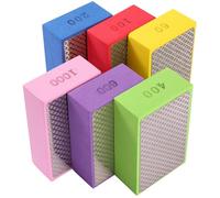 Janasiba Lot de 6 tampons de polissage à la main diamantés 60/100/200/400/600/1000 tampons de ponçage diamantés Outils de carrelage Tampon de polissage Bloc de ponçage