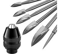 Janasiba Lot de 7 embouts de sculpture, tige 1/8, foret de gravure HSS, accessoires de ponçage avec mandrin 4486