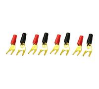 Janasiba Lot de 8 fiches bananes Y U plaquées or sans soudure pour haut-parleur
