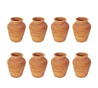 Janasiba Lot de 8 vases tissés en rotin - Décoration de table - Pour , le jardin