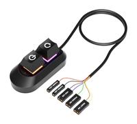 Janasiba Lumières LED RVB Commutateur de bureau d'ordinateur Carte mère PC Démarrage externe Bouton marche/arrêt et de réinitialisation Câble d'extension B