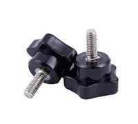 Janasiba M6 X 15Mm Vis à Filetage Mâle ÉToile TêTe de Verrouillage Vis PoignéE Noir 2 Pcs