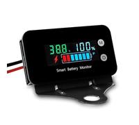 Janasiba Moniteur de batterie étanche IPX7 avec support 7-100 V pour voiture, moto, voiturette de golf, alarme sonore et température