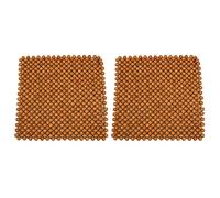 Janasiba Muzhu Lot de 2 coussins de siège de voiture en perles de bois pour chaise Art Massage Coussin de siège de voiture Housse de siège de voiture Bead Pad Beige