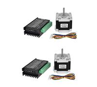 Janasiba Nema 23 23HS5628 Lot de 2 moteurs pas à pas 57 2,8 A avec pilote de moteur pas à pas TB6600 NEMA17 23 pour pièces CNC et imprimante 3D (6,35 mm)