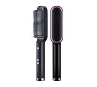 Janasiba Peignes à Lisser 2 en 1 Peigne Chauffant Professionnel Multifonctionnel Chauffage Anti-BrûLure Styler Outils Prise UE-Noir