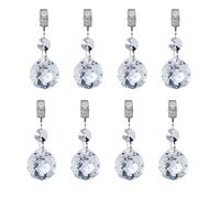 Janasiba Poids de nappe en 8 pièces, poids lourds en verre cristal, cintres, pendentifs pour des rideaux, rideaux de douche, jardin