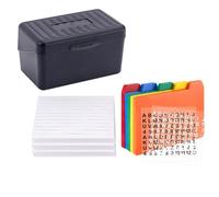 Janasiba Porte-cartes, avec séparateurs et fiches lignées, 30 séparateurs de cartes, 300 fiches lignées, 3 x 5, durables, installation facile, facile à utiliser