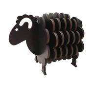 Janasiba Puzzle 3D en Forme de Mouton, sous-Verres en Bois pour, Ensemble de sous-Verres Humoristiques en Forme de Mouton, sous-Verres en Forme d'animaux Mignons, Noir
