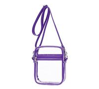Janasiba Sac transparent avec autorisation de stade - Porte-monnaie transparent avec bandoulière réglable pour les sports de plein air - Violet