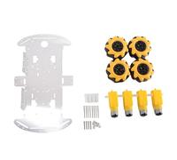Janasiba Smart Robot Car Kit 4 roues Smart Mecanum Châssis de voiture monocouche en alliage d'aluminium Kit de DIY Pièces de rechange de voiture Accessoires