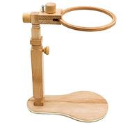 Janasiba Support de broderie, support de point de croix rotatif, support de cadre de broderie pour genoux en bois de hêtre, support de cadre à aiguilles mains