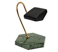 Janasiba Support de montre vert naturel en marbre doré en métal PU Support de rangement pour montres