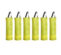 Janasiba Support de Rangement pour en Plastique, Sac Poubelle D'Épicerie de Cuisine, Sac de Rangement Rond, Boîte de Rangement Murale pour Articles Divers, Rangement de Cuisine Jaune