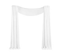 Janasiba Tissu de drapé d'arche de mariage 69,5 x 66,25 m Draperons de rideaux en mousseline blanche transparente pour la cérémonie de mariage