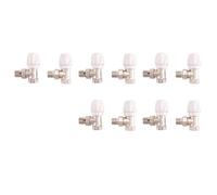 Janasiba Vanne Thermostatique de Radiateur 10 Pièces, 15 mm x 1/2 Pouces, Angle Droite, TRV, Blanc, Cuivre, Chrome, Protection Contre le Gel, Économise de l'Énergie