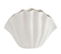 Janasiba Vase en céramique en forme de coquillage de style nordique, décoration d'intérieur, plateau de table, support de plantes, vaisselle, arrangement floral, blanc