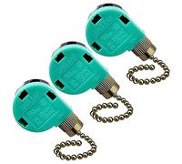 Janasiba ZE-268S6 Lot de 3 interrupteurs de ventilateur de plafond 3 vitesses 4 fils pour oreille ZE-268S6