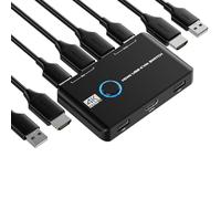 Jancane KVM Commutateur KVM HDMI 4K 60Hz 2PC 1 moniteur, 2 ports Box USB HDMI Commutateurs pour 2 ordinateurs partager clavier, souris, imprimante et un moniteur HD