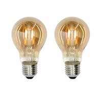 JANDEI - 2 x Ampoule LED à filament 3,5 W, culot à vis Edison E27, style vintage, finition verre ambré, 2200 K, 480 lumens. Décorative, élégante, non variable, dimensions : 6 cm x 11 cm.