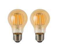 JANDEI - 2 x Ampoule LED à filament 3 W, culot à vis Edison E27, style vintage, finition verre ambré, 2200 K, 430 lumens. Décorative, élégante, non variable, dimensions : 4,5 cm x 8 cm.