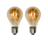 JANDEI - 2 x Ampoule LED à filament 4,5 W, culot à vis Edison E27, style vintage, finition verre ambré, 2200 K, 590 lumens. Décorative, élégante, non variable, dimensions : 6 cm x 11 cm.