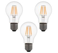 JANDEI - 3 x Ampoule LED à filament 3 W, culot à vis Edison E27, style vintage, finition cristal visible, 2700 K, 490 lumens. Décorative, élégante, non variable, dimensions : 4,5 cm x 8 cm.