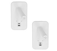 Jandei - Applique murale LED rectangulaire avec lumière ambiante et de lecture, chargeur USB-A et USB-C intégré, 12 W, blanc mat, 3000 K et 4000 K, moderne et fonctionnelle pour chambre ou tête de lit