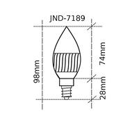 Jandei - Bombilla LED vela E14 3W 4000K blanco natural