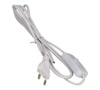 Jandei - Câble d'alimentation pour bande LED 220 V auto-rectifiée. Avec interrupteur, prise européenne Tip C, longueur 2 mètres, couleur blanche, protection contre les surcharges