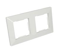 Jandei - Cadre module polycarbonate blanc pour installation d'interrupteurs, prises, mécanismes standard... (2 modules)