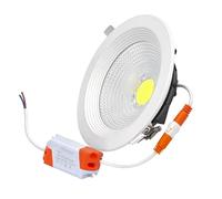 JANDEI - Downlight LED COB Encastrable 10W (équivalent 60W), Spot Rond Cadre Blanc, 128x47mm (Trou Découpé 100-105mm), 900 LM, IP44. Idéal Salles de Bains et Cuisines (lumière naturelle 4200K)