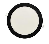 JANDEI - Downlight LED Rond 18W, Encastrable Plat, 1440 Lum, Intérieur IP20 avec Cadre Fini Noir, Encastré Coupe Ø 200-Ø 205 mm, Extra Plat 13mm, Transformateur Inclus (Blanc Chaud 3000k)