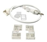 JANDEI - Kit de Connexion pour Rubans LED COB 220 V. Comprend une Prise, des Connecteurs en L et des Embouts pour les Bandes
