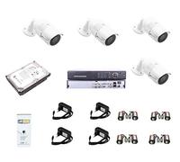 JANDEI Kit de vidéosurveillance CCTV 4-1 de 4 caméras 1080P avec Disque Dur de 1 to XVR 5-1 + Accessoires pour la Connexion