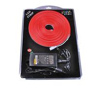 Jandei Kit néon LED flexible 5 m rouge décoratif 12 V CC 6 x 12 mm rouge avec transformateur et câble 1 m