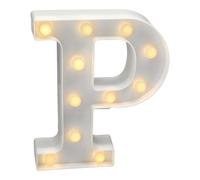 JANDEI - Lettres LED avec Lumières, Lettre P avec Lumière Chaude pour Décoration et Ambiance, Éclairage de Nuit de Chevet, Anniversaires, Mariages, Vitrines. Fonctionnant sur batterie