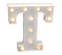 JANDEI - Lettres LED avec Lumières, Lettre T avec Lumière Chaude pour Décoration et Ambiance, Éclairage de Nuit de Chevet, Anniversaires, Mariages, Vitrines. Fonctionnant sur batterie