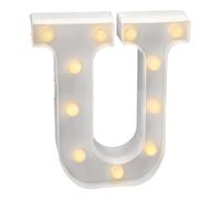 JANDEI - Lettres LED avec Lumières, Lettre U avec Lumière Chaude pour Décoration et Ambiance, Éclairage de Nuit de Chevet, Anniversaires, Mariages, Vitrines. Fonctionnant sur batterie