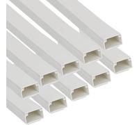 Jandei - Lot de 10 goulottes adhésives blanches pour câbles PVC. Organisation et protection du câblage 40 cm Longueur (4 mètres) (16 x 25 mm)