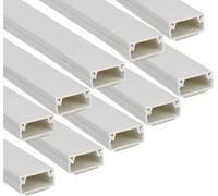 Jandei - Lot de 10 gouttières adhésives blanches pour câbles PVC. Organisation et protection du câblage 40 cm Longueur (4 mètres) (10 x 20 mm)