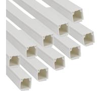 Jandei - Lot de 10 gouttières adhésives blanches pour câbles PVC. Organisation et protection du câblage 40 cm Longueur (4 mètres) (12 x 12 mm)